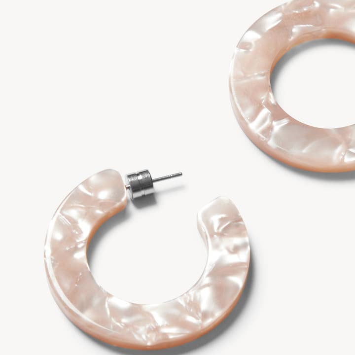 MACHETE - Wholesale Hoop Earrings - Kate Hoops in Peach Shell