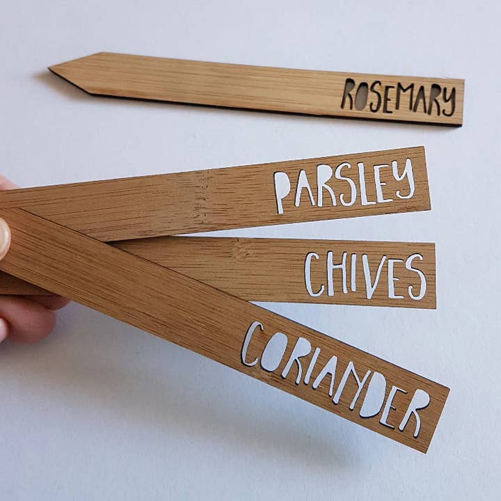 Little Birdy Finds - Wholesale Garden/lawn stake - Wooden Herb Marker-plant peg0