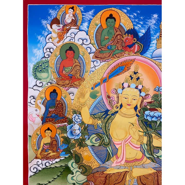 Manjushri Thangka for engroshandel hos Art Of Tibet