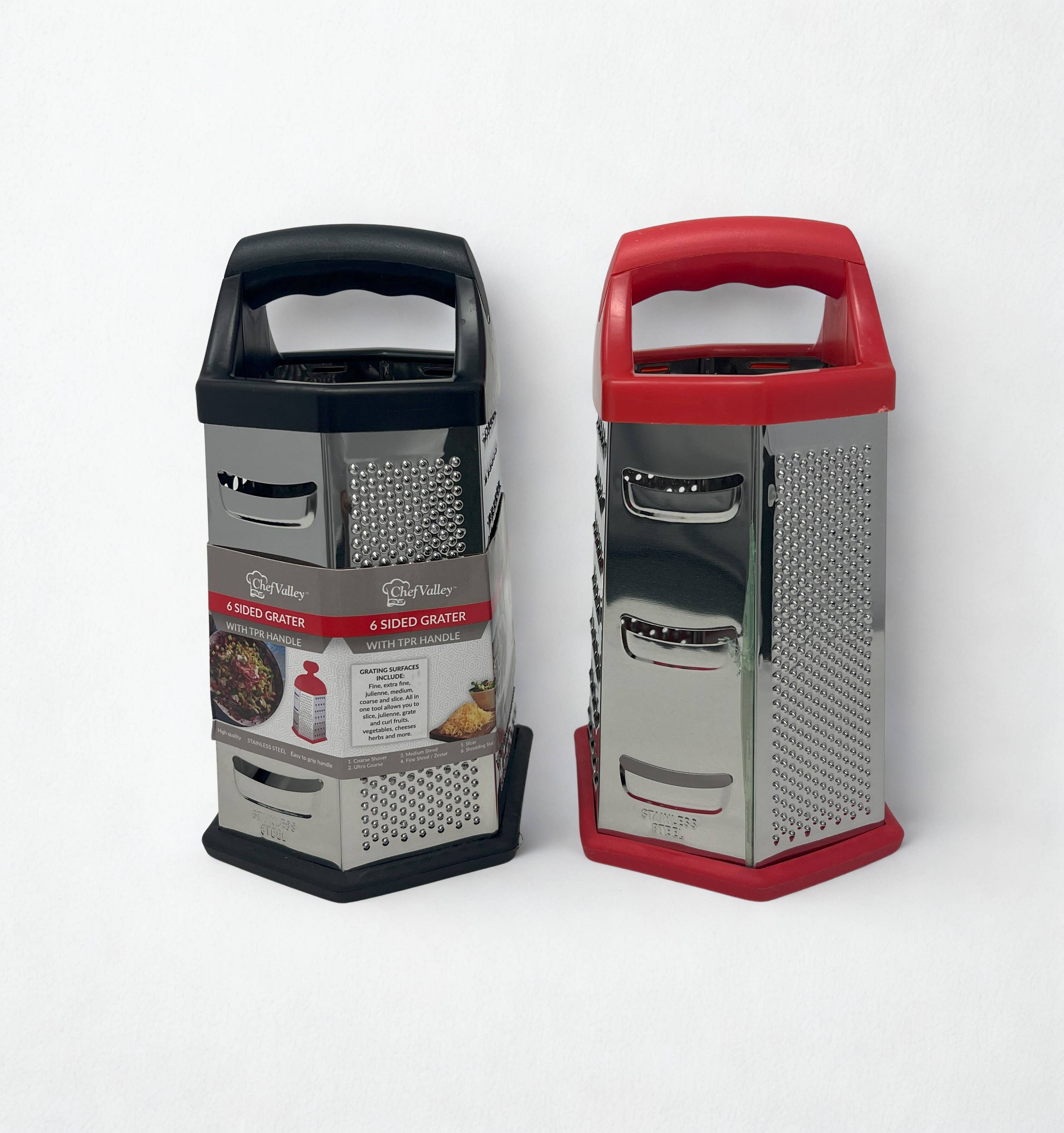 USA HomeMax - Vente Râpes - Râpe à 6 faces avec poignée, couleurs assorties1
