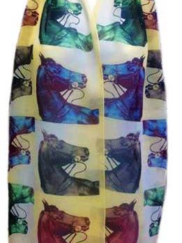 Sheer Horse Head scarf 60 x 20 for wholesale by Noble Pony
