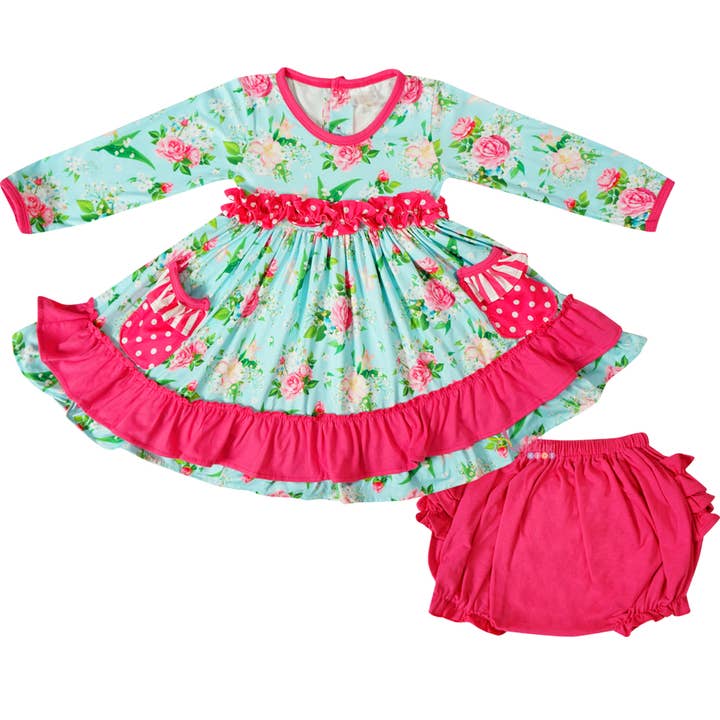 CLEARANCE Robe de printemps et de Pâques à fleurs pour bébés filles pour la vente par Angeline Kids