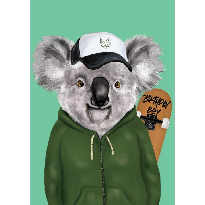 Happy Birthday Skateboard for wholesale by Retrospect Greeting Cards