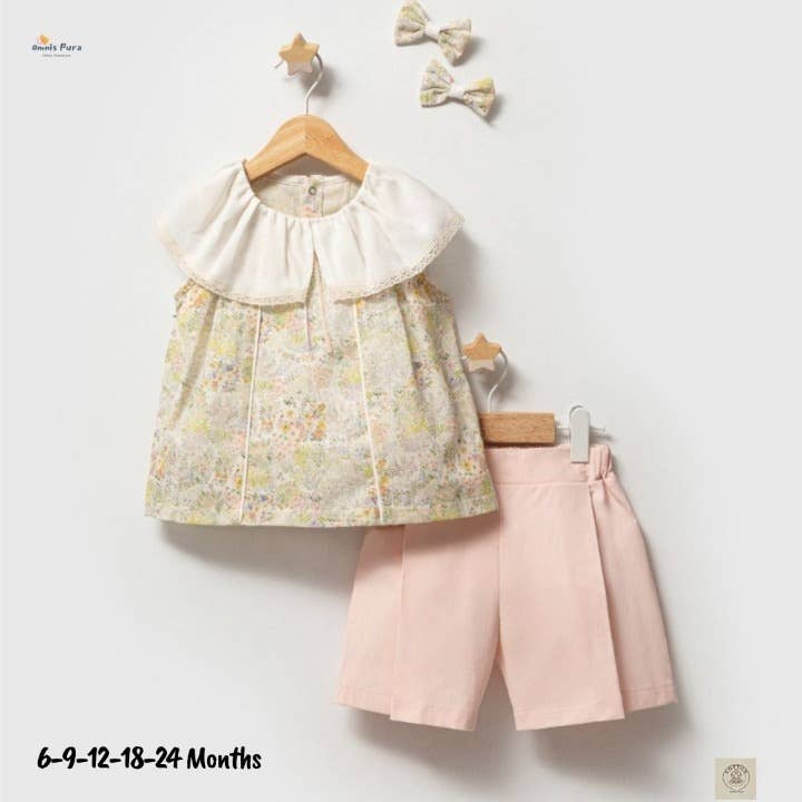 Conjunto de Blusa Floral e Calções Rosa para Meninas 6–24 Meses (Cópia) por atacado de Omnis Pura