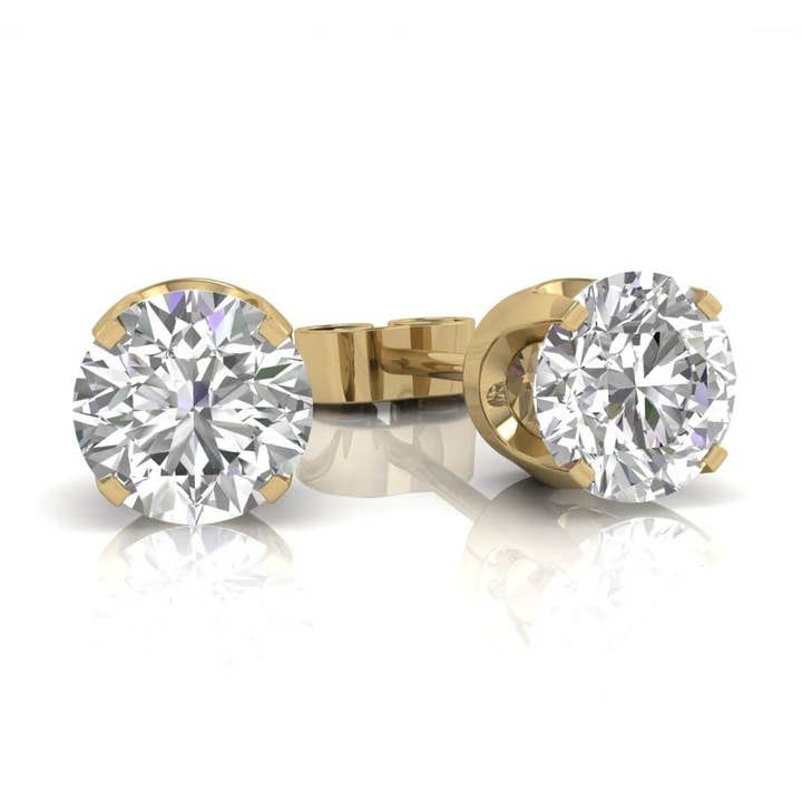 1/2 CT naturlige diamantøreringe i 14K gult guld for engroshandel hos TimeLe$$ Classics