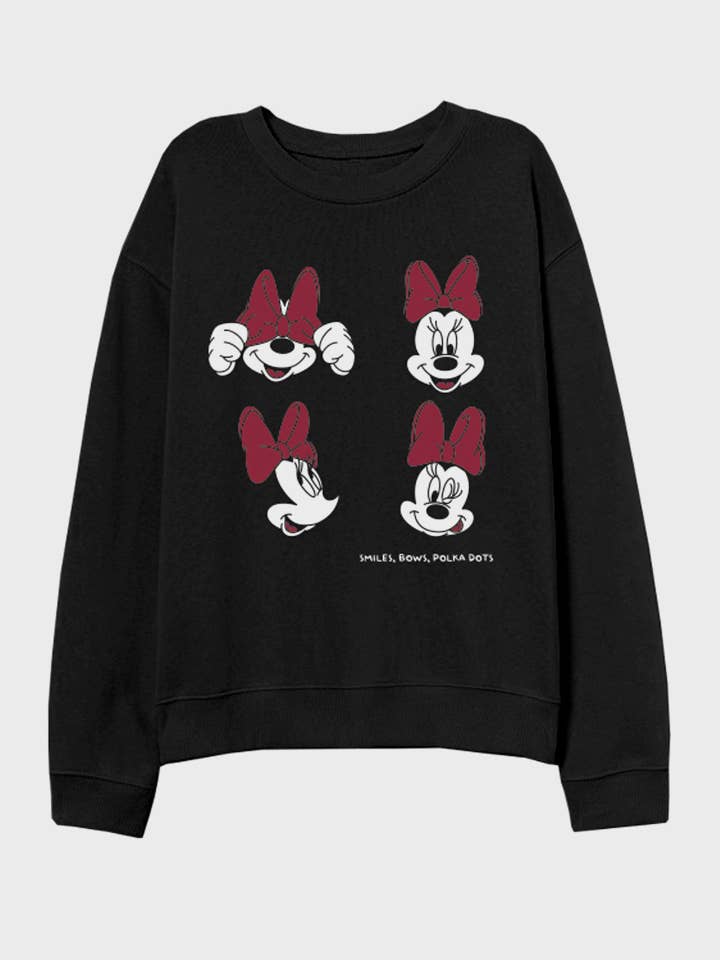 Black Minnie Mouse Sweatshirt For Adults for wholesale on Faire