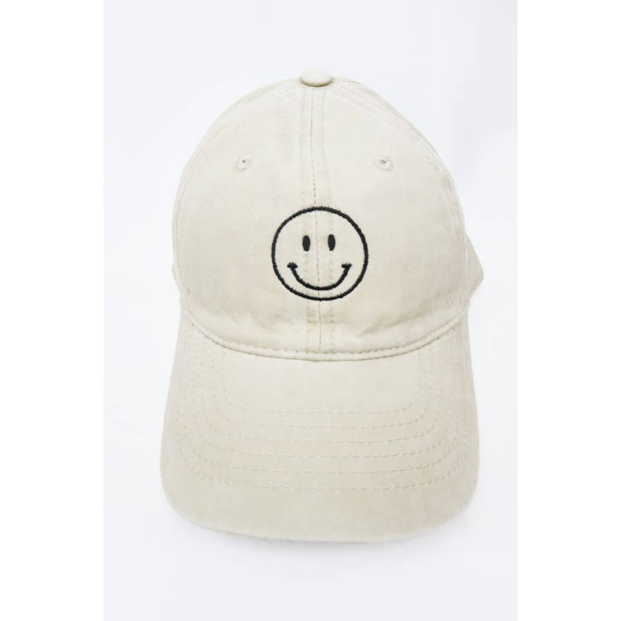 Love and Repeat - Wholesale Baseball Cap - Women's - Smile Face Embroidered Washed Baseball Cap12