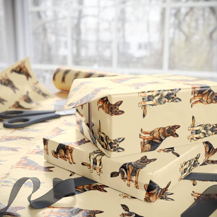 Lokipawz - Wholesale Wrapping Paper Roll - German Shepherd Dog Wrapping Paper9
