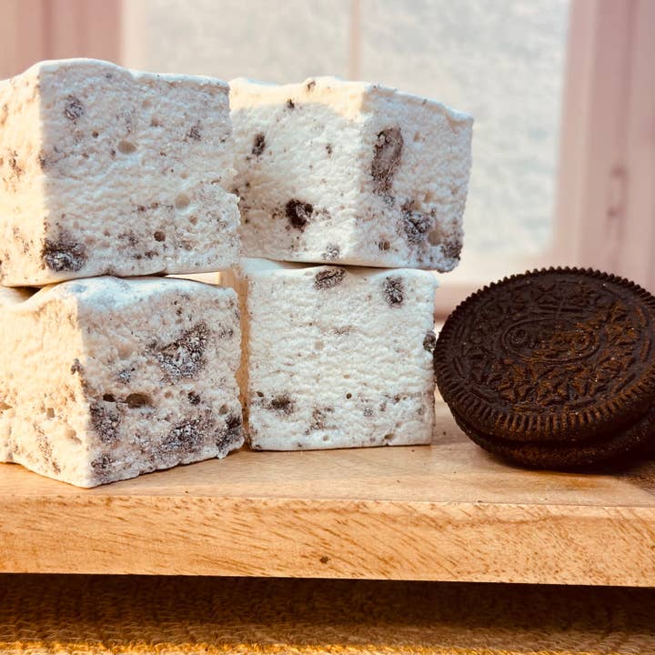 Cookies and Cream Marshmallows for wholesale by Mallowdoos Marshmallows
