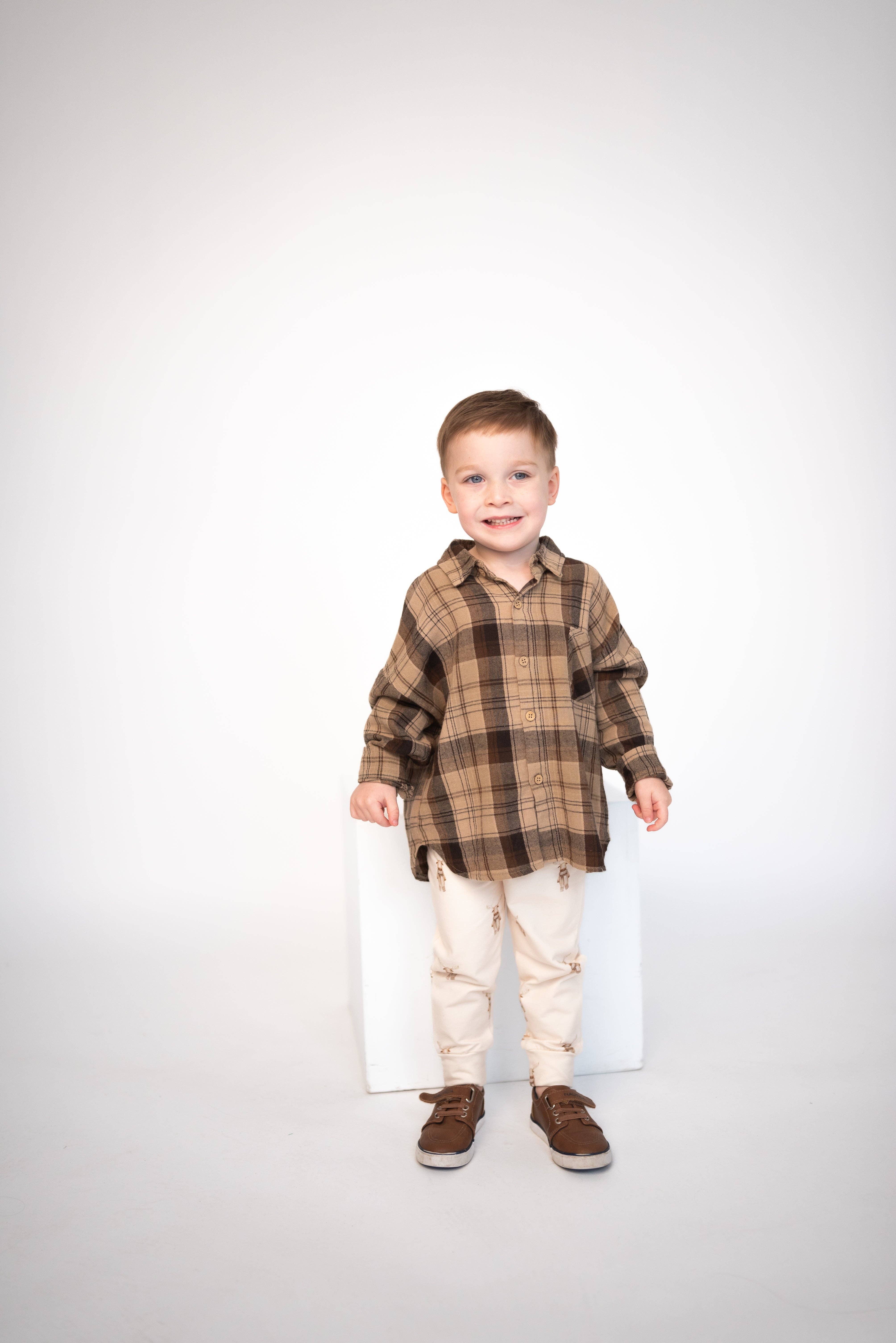 Button Up Flannel in Alpine Heritage Plaid for wholesale on Faire1