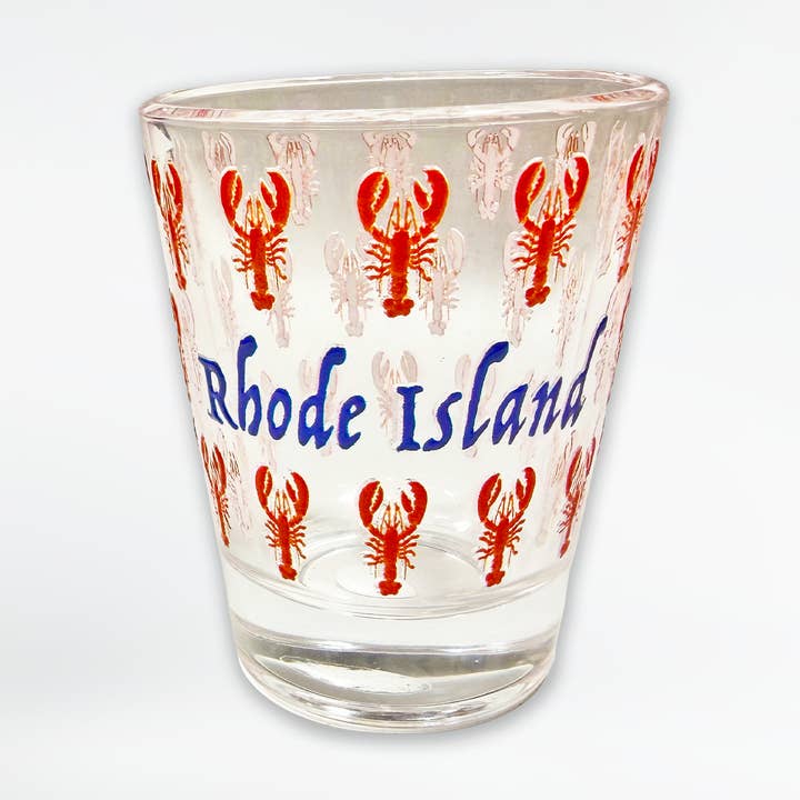 Rhode Island Lobster Pattern Shot Glass for wholesale by Commonwealth Souvenirs