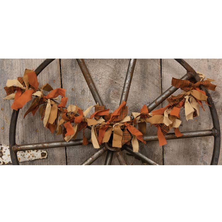 The Hearthside Collection - Wholesale Bunting/Garland - Primitive Fall Colors Rag Garland1