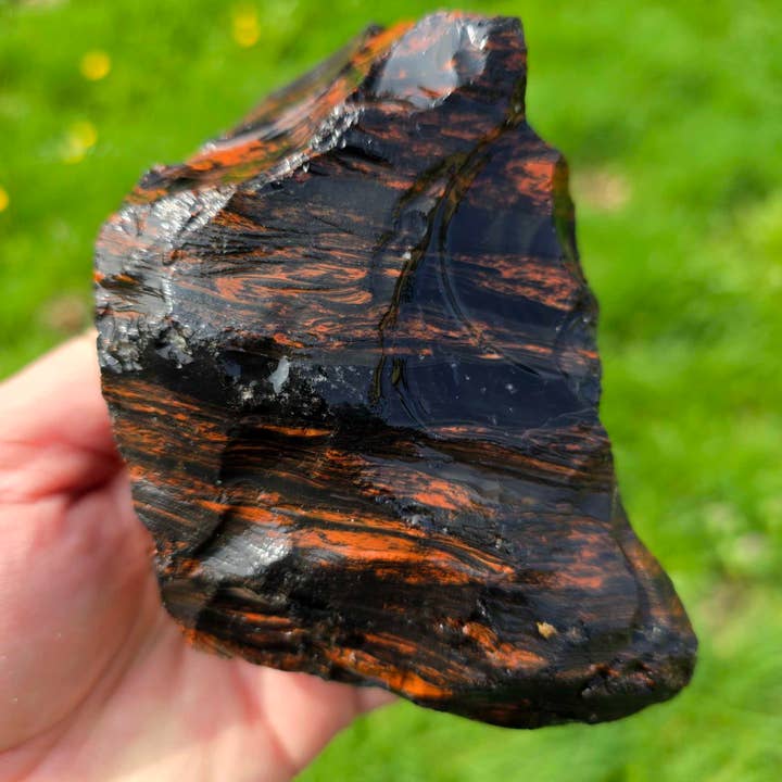Lapidary Central - Wholesale Spiritual Stone/Crystal - RARE Fire Glass Buttes Obsidian Rough Chunk Lapidary Stone Magnetite6