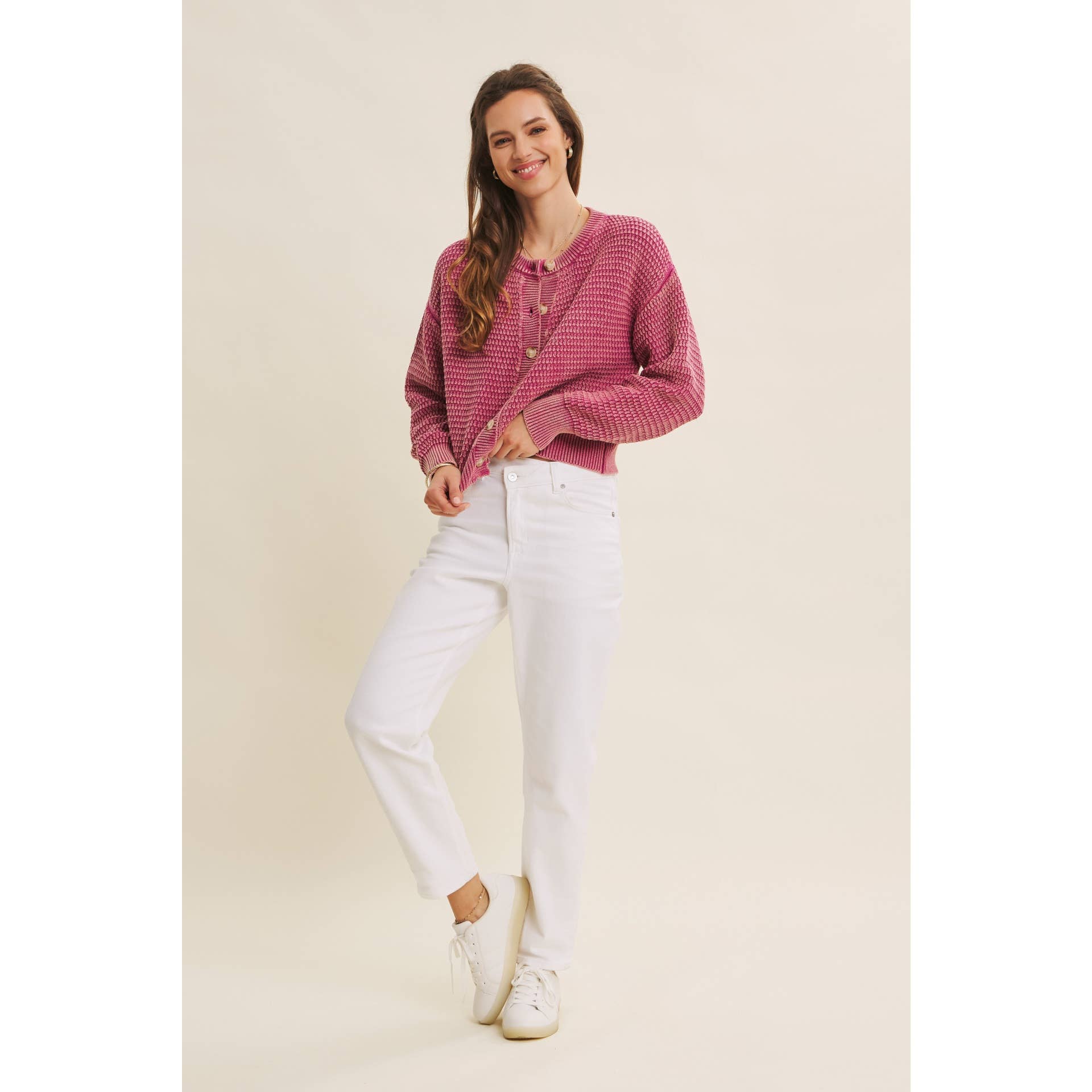 in february - Wholesale Cardigan - Women's - COZY CHIC LAYER MINERAL-WASHED CABLE KNIT SWEATER CARDIGAN11