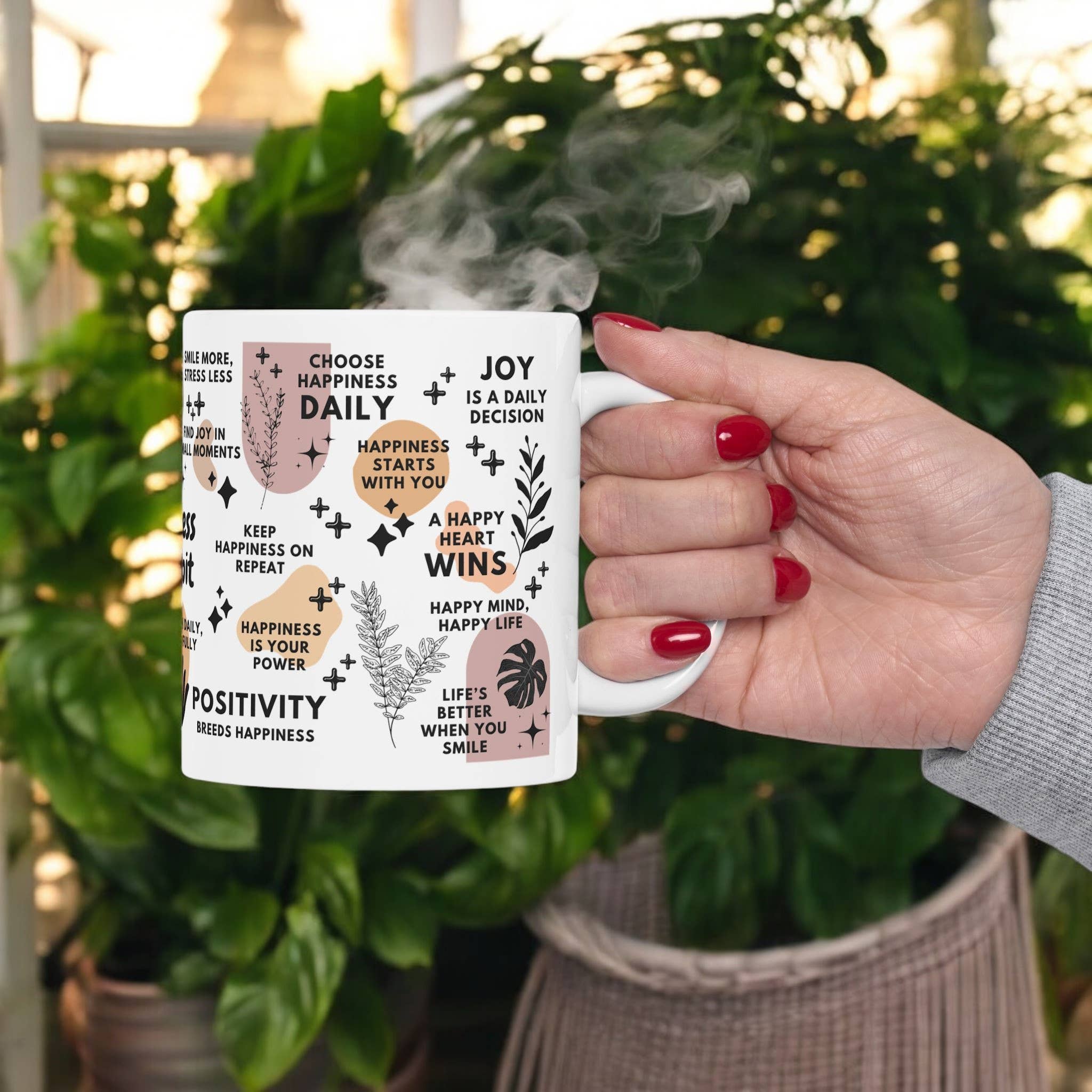 EMESLY - Wholesale Coffee Mug - Happiness Is a Habit Positive Energy Coffee Mug; 11oz/15oz3