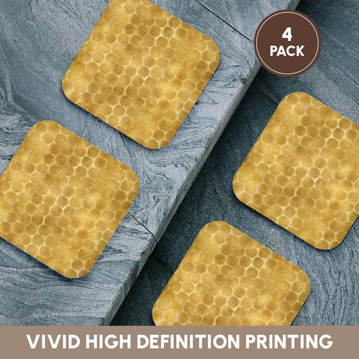 3dRose - Wholesale Coasters - 3dRose, Image of Gold Glitzy Floral, Coaster12