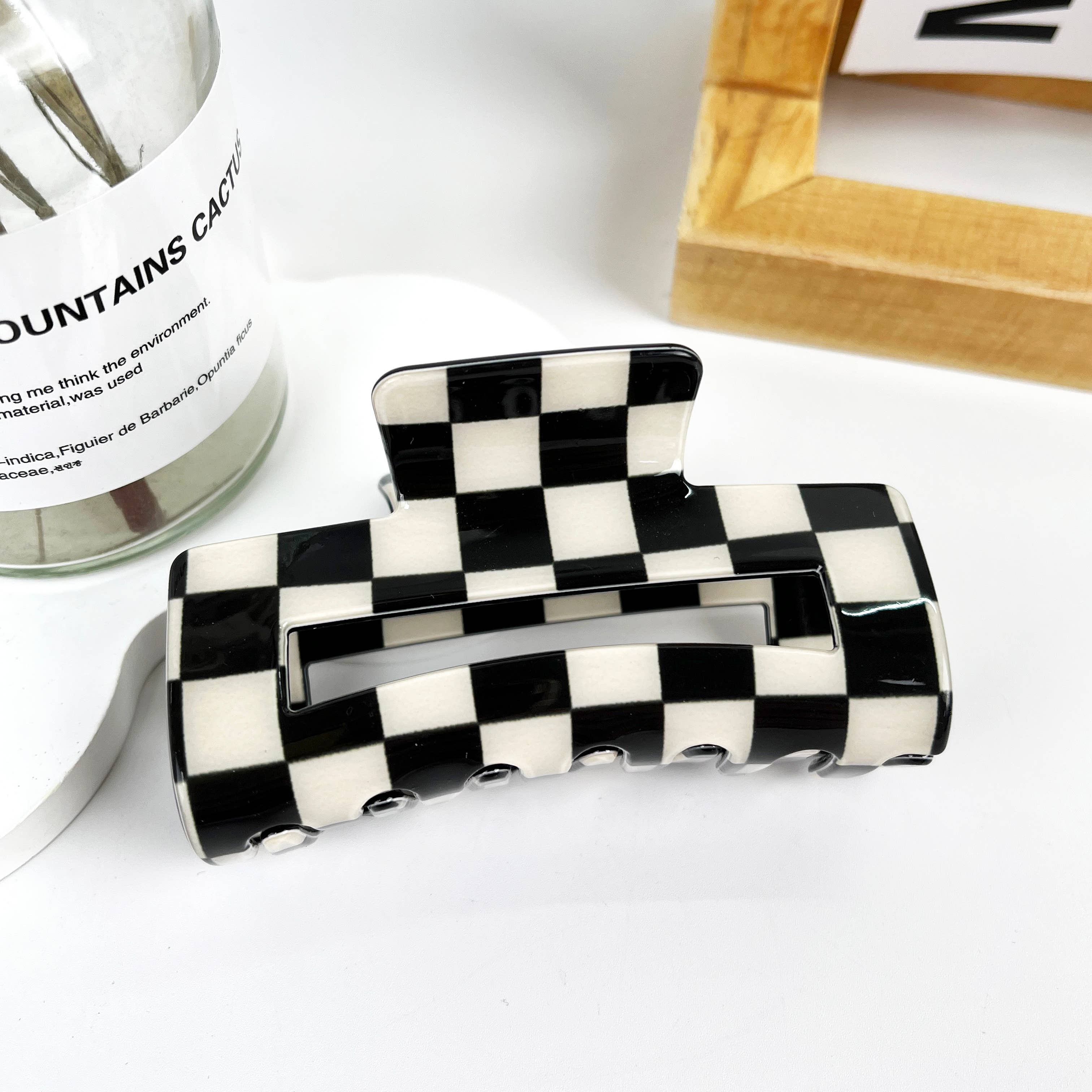 mildstyles - Wholesale Hair Clip - Women's - Fashion Checkerboard Summer Hair Clip0