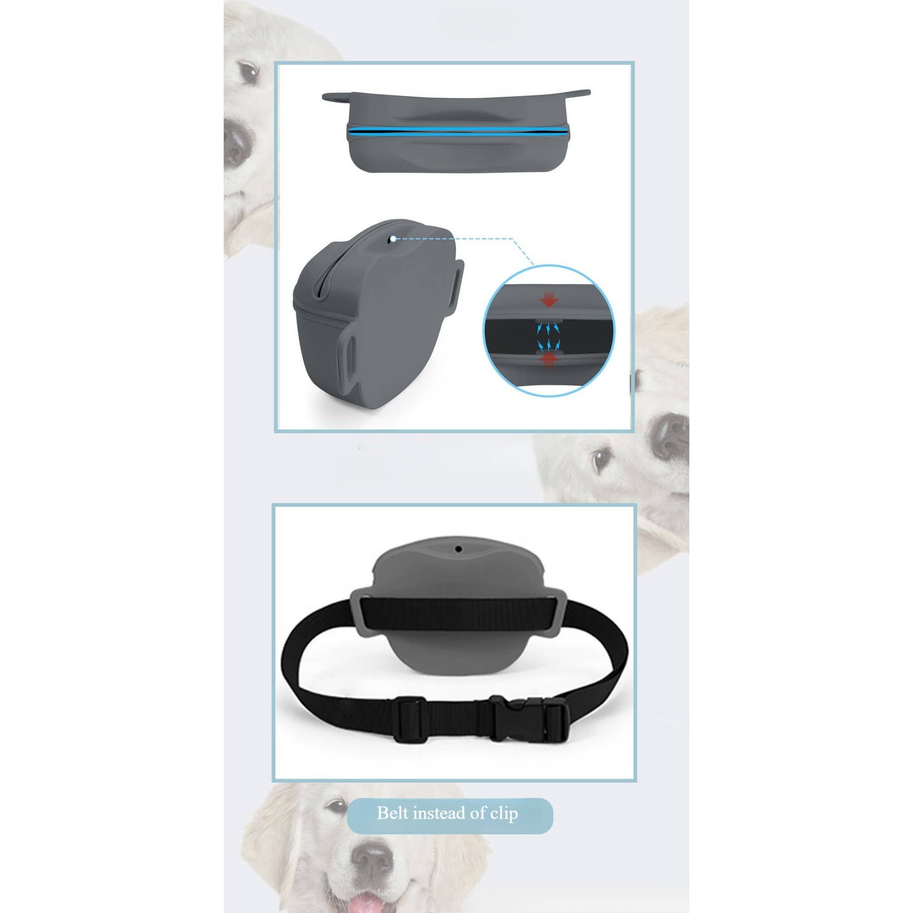 wandf - Wholesale Pet Treat Bag - Dog - Silicone Pet Waist Bag – Magnetic Closure & Adjustable Belt4