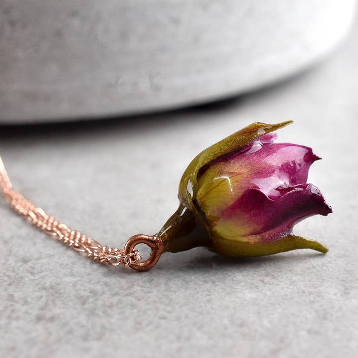 MadamLili - Wholesale Pendant/Charm Necklace - 925 sterling rose gold plated chain “Real Rose” K925-505