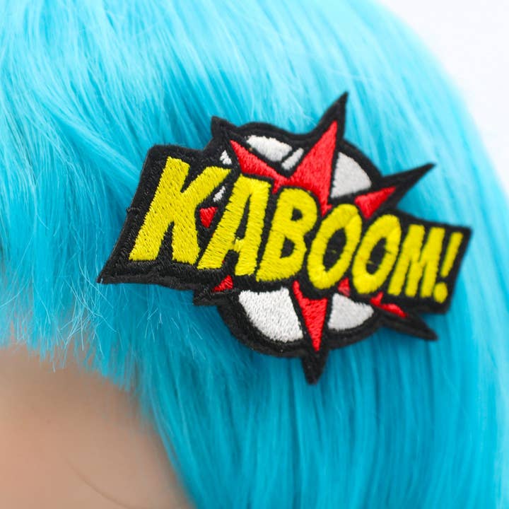 KABOOM Comic Book Hair Clip Superhero Pop Art Accessory for wholesale by Kawaii Hair Candy
