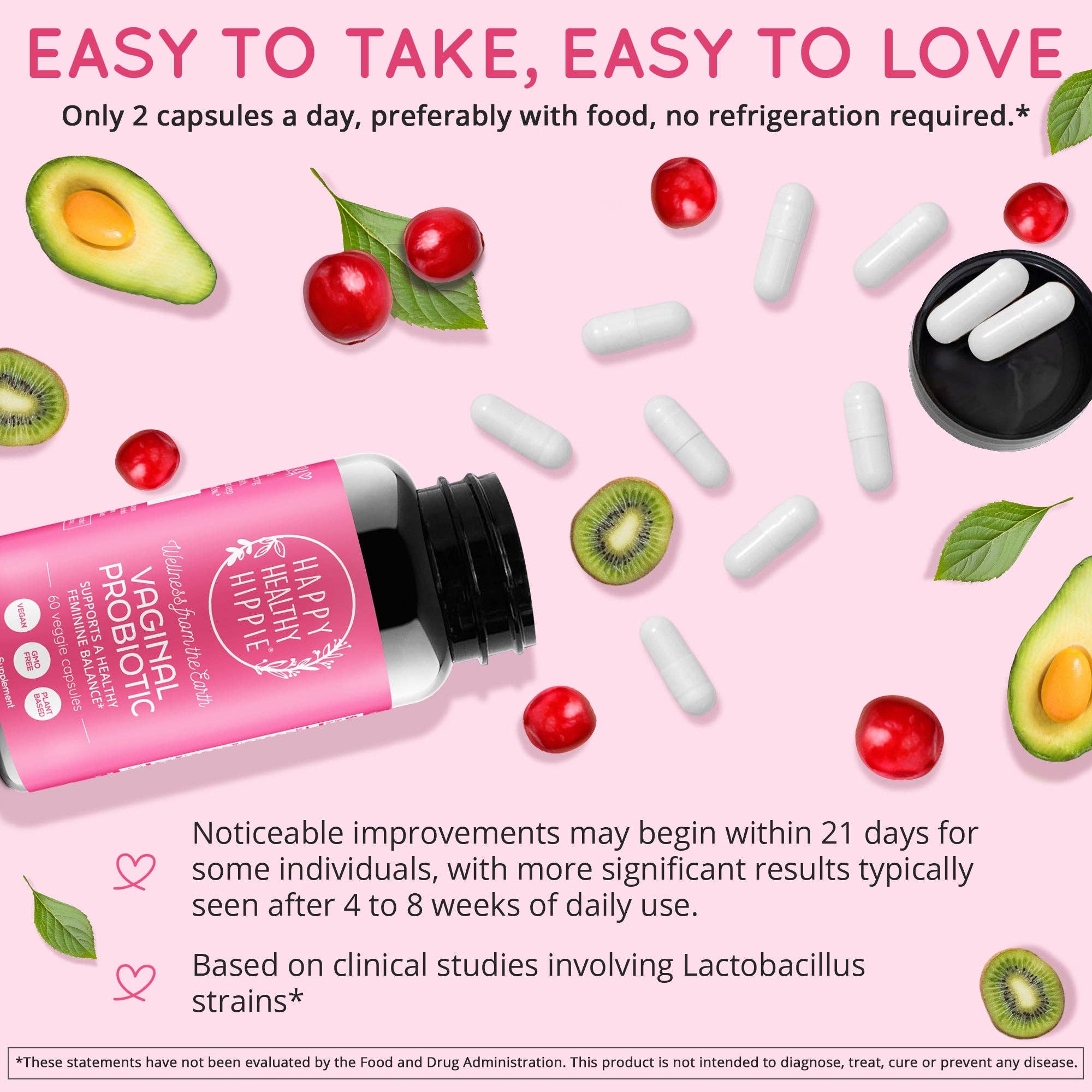 Happy Healthy Hippie - Wholesale Oral Supplement/Vitamin - Vaginal Probiotic Supplement for Women + Cranberry 2