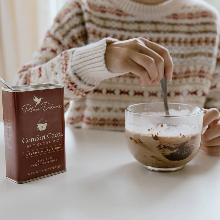 Plum Deluxe Tea - Wholesale Hot Cocoa Mix/Kit - Comfort Cocoa - Dairy Free Hot Chocolate Mix - Case of 6