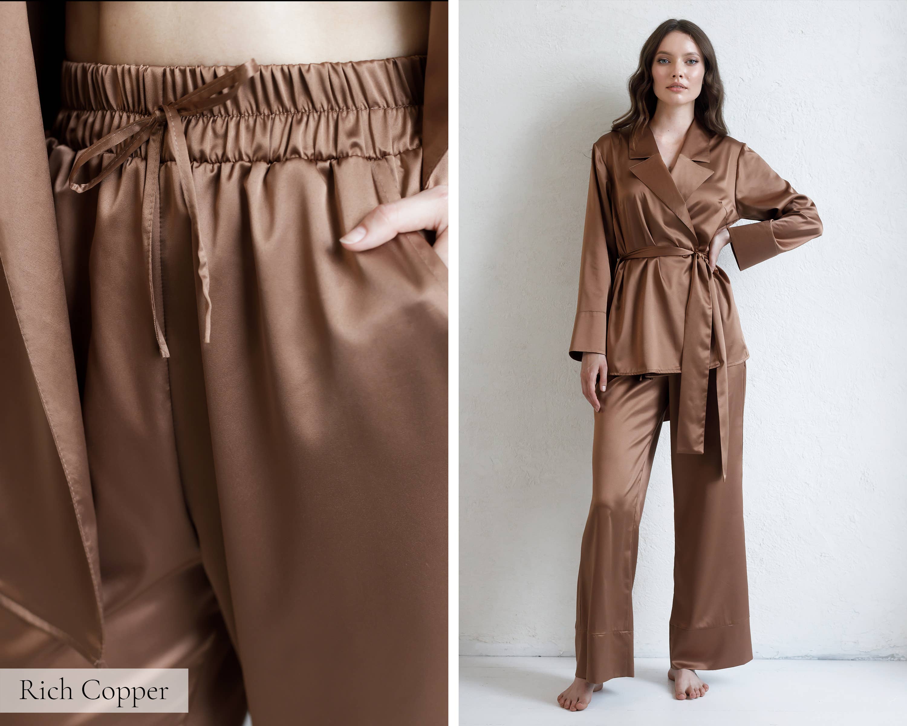 IDENTITY LINGERIE – Großhandel Schlafanzug-Set – Damen – Pyjama aus Seidensatin für Damen Nachtwäsche Nachtwäsche Pyjama-Set1