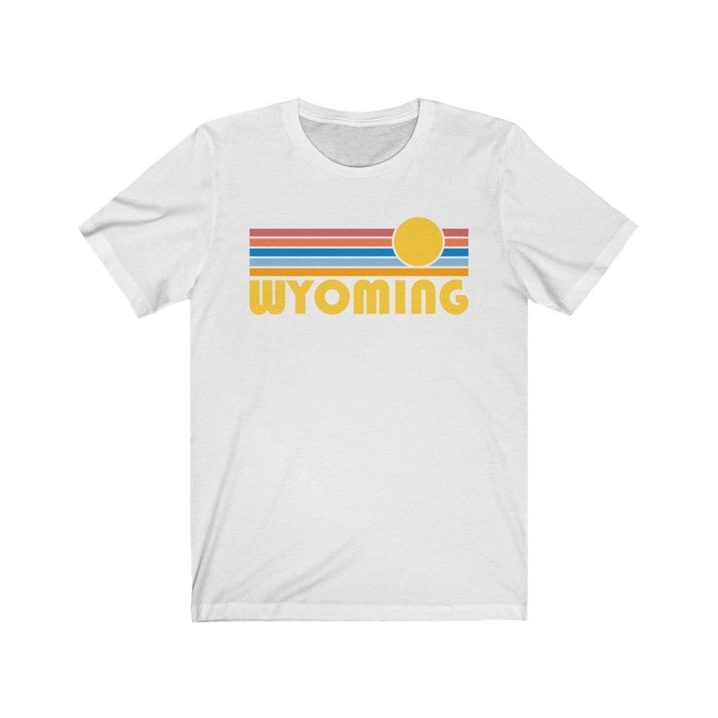 Hey Mountains - Vente T-shirt sérigraphié – unisexe - T-Shirt Wyoming unisexe pour adulte Motif lever de soleil rétro4