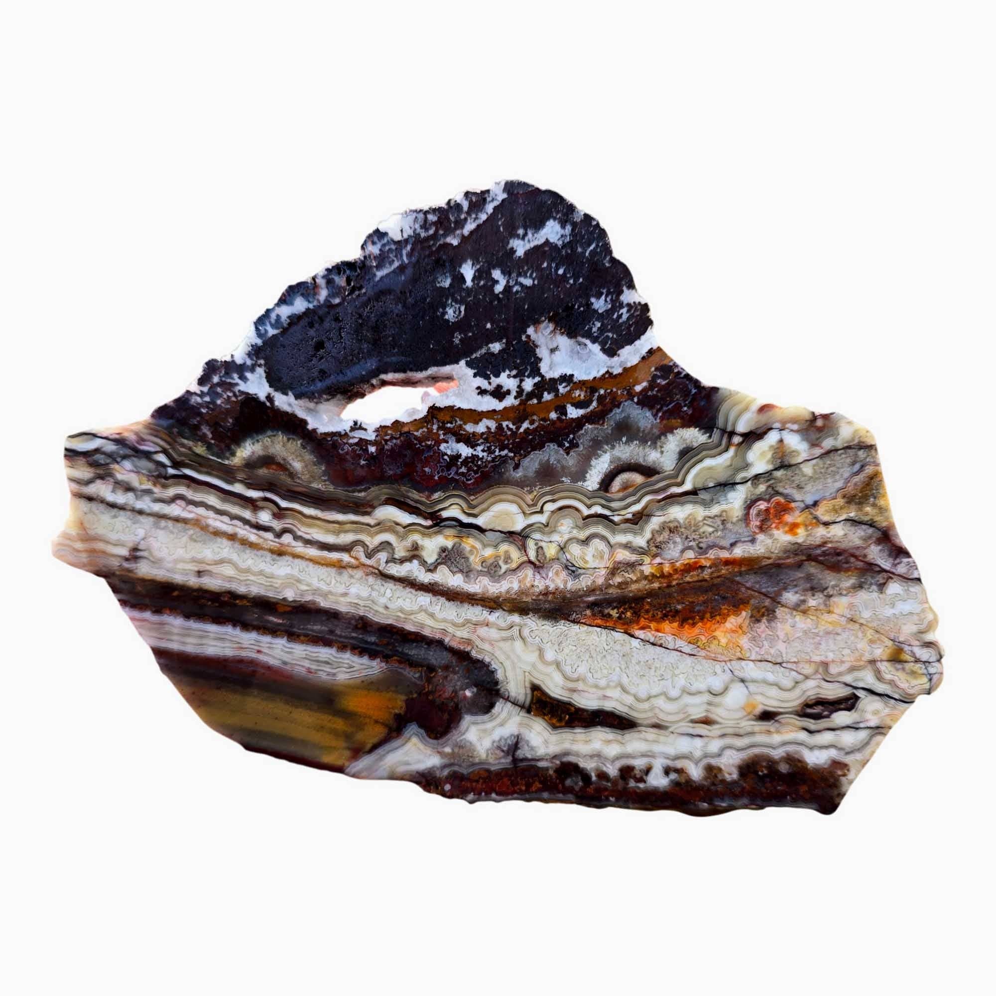 Lapidary Central - Wholesale Spiritual Stone/Crystal - Crazy Lace Agate Slab - Laguna Red Fireworks - Mexican Vintage Quality0