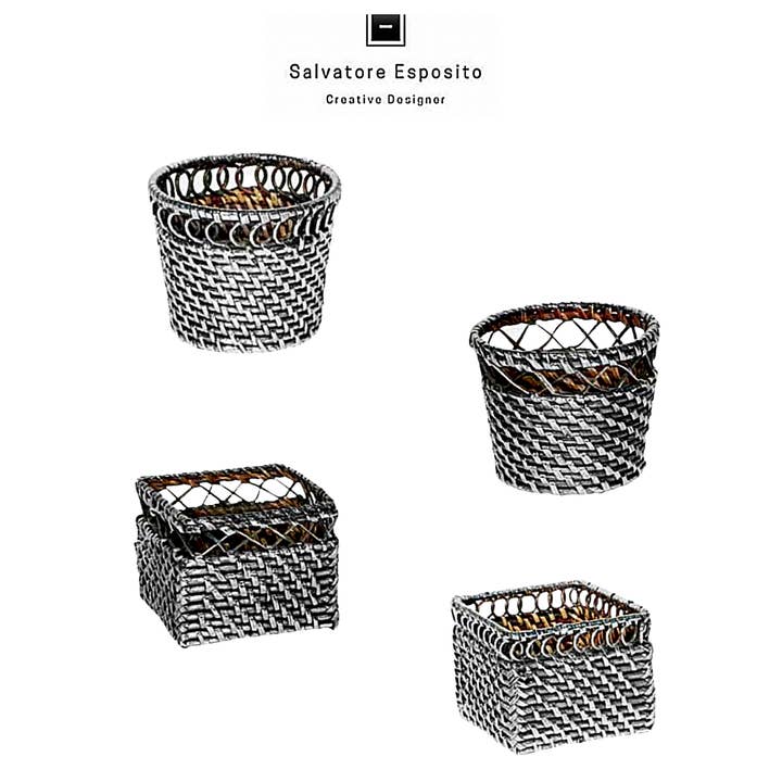 I Gioielli del Mare di Salvatore Esposito - Wholesale Basket - Cod.11605/11608 Round and square rattan baskets