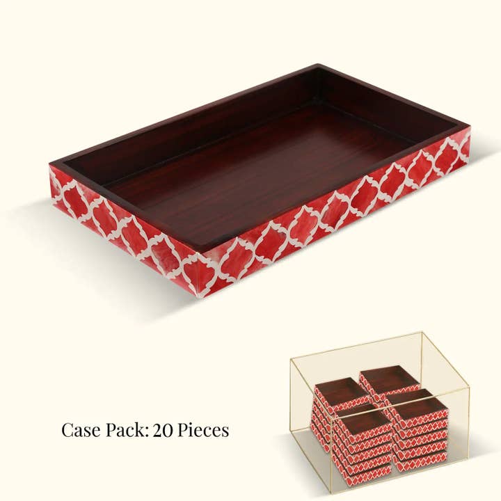 Decorative Towel Trays,Red & White, Pack of 20 for wholesale by Muqeem & Brothers