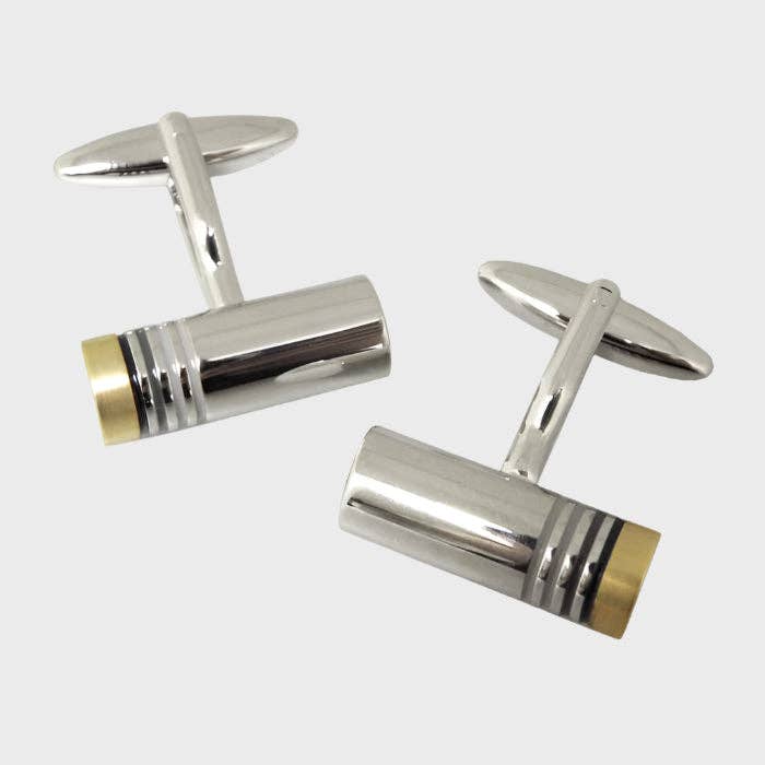 Skinnende guld og sort rhodium finish manchetknapper for engroshandel hos Sophos