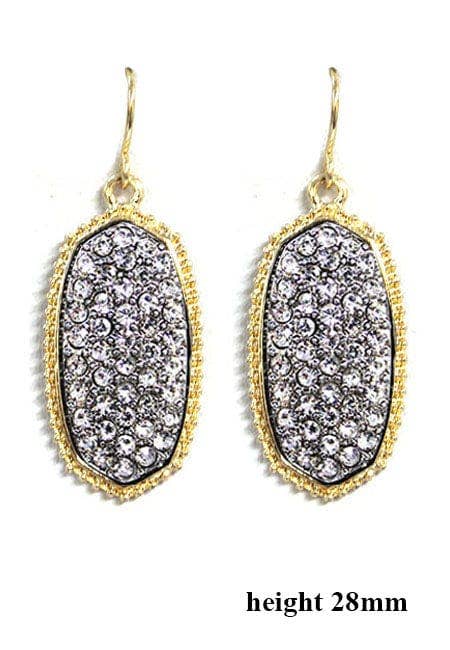 MiMi Wholesale - Wholesale Dangle Earrings - VE1550 Pave Rhinestone Oval Hexagon Drop Earrings4
