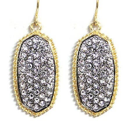 MiMi Wholesale - Wholesale Dangle Earrings - VE1550 Pave Rhinestone Oval Hexagon Drop Earrings4