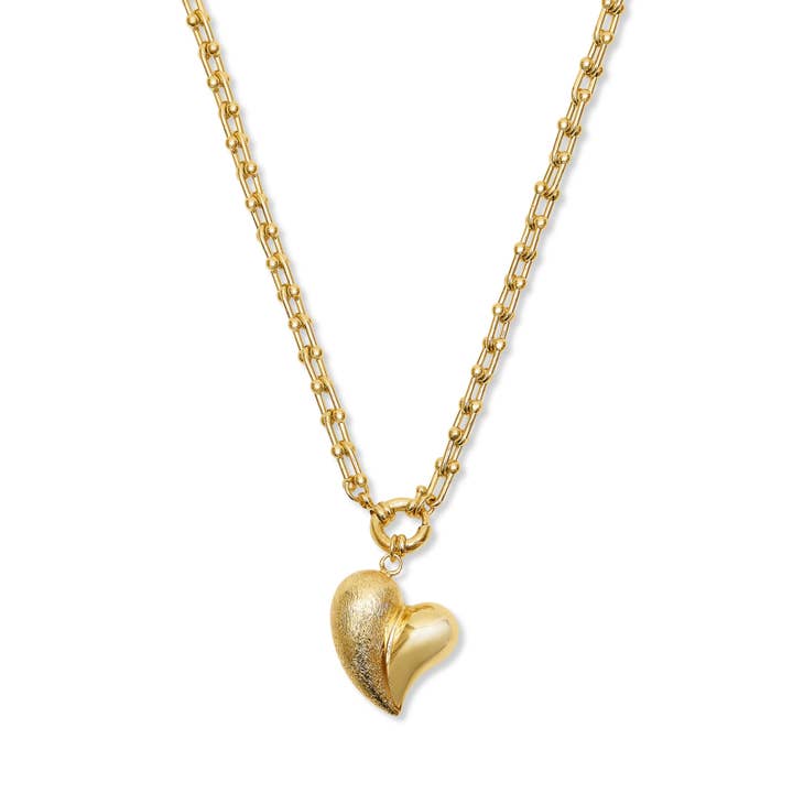 Collana con Cuore Dorato Chunky Amor per la vendita all'ingrosso da parte di Ashiana London