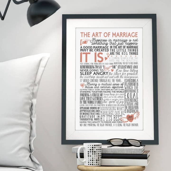 'The Art Of Marriage' Print for wholesale by More Than Words
