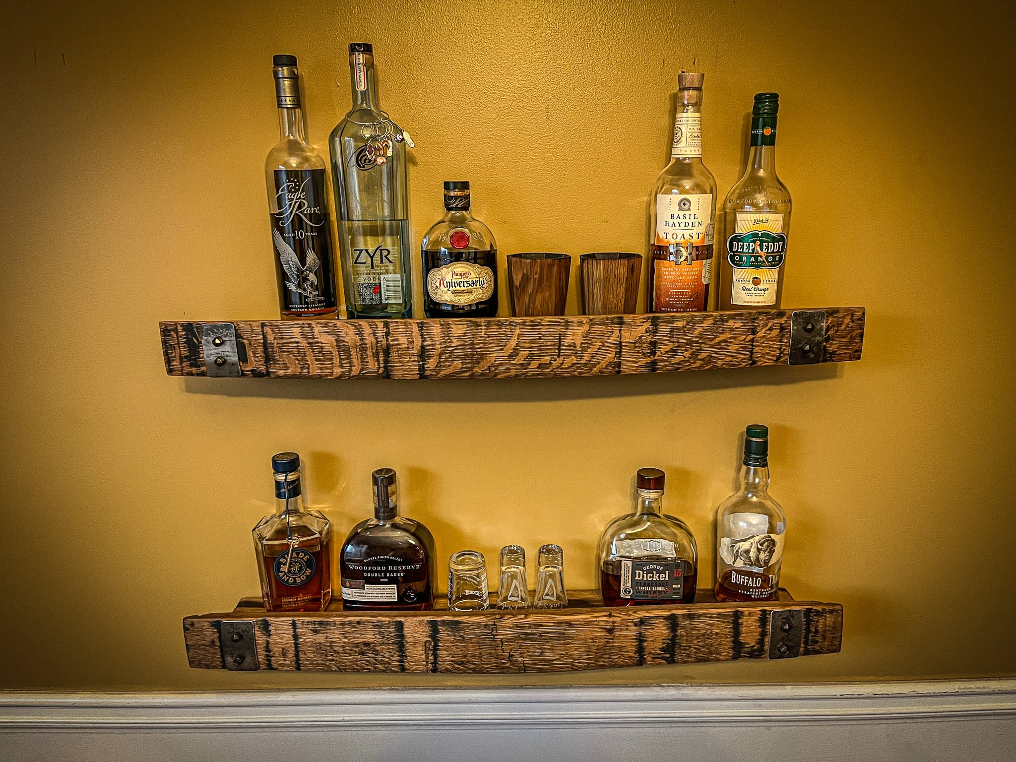 Whiskey, Wine & Design - Wholesale Wall Mounted Shelf - FLOATING LIQUOR SHELF from Whiskey Barrel0