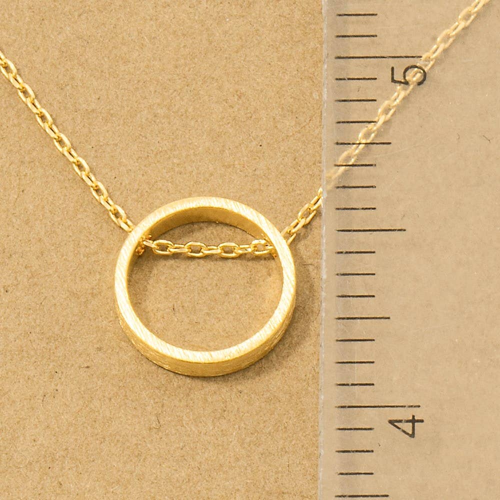 Fame Accessories – wholesale Pendant/charm necklace – Gold Dipped Circular Cut-Out Pendant Necklace3