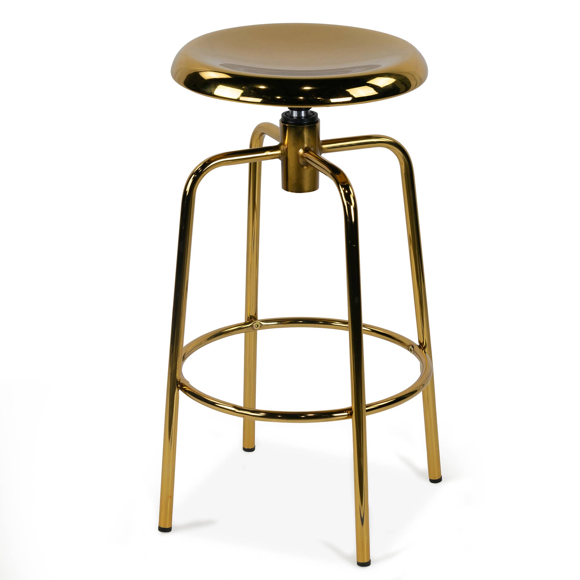 Glamour Home - Vente Tabouret - Ensemble de 2 tabourets de bar Ayala en chrome doré1