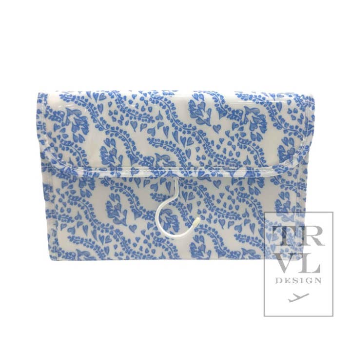 Luxe Gloss Hanging Toiletry Case - All Heart Blue for wholesale by TRVL Design