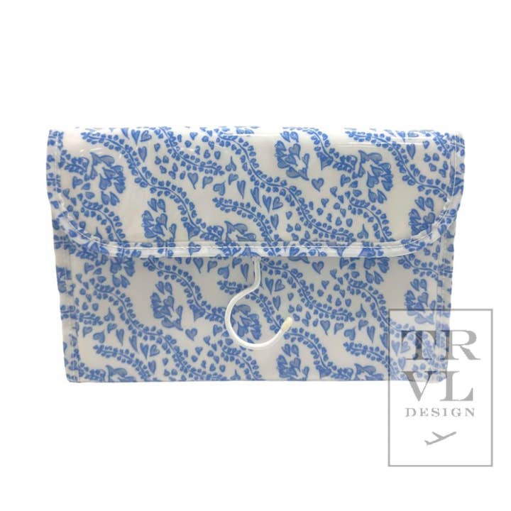 Luxe Gloss Hanging Toiletry Case - All Heart Blue for wholesale by TRVL Design