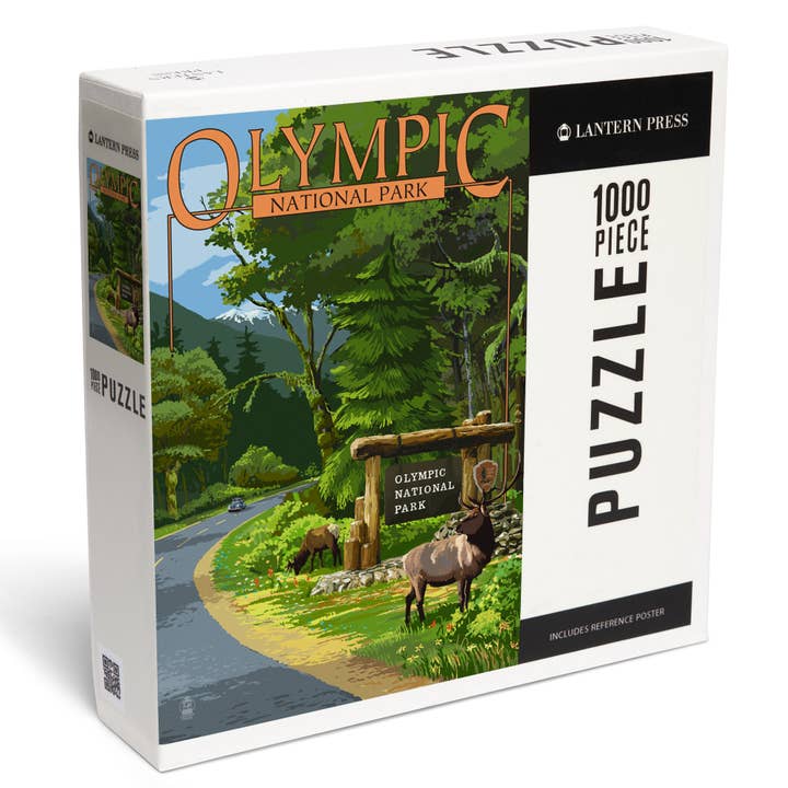 Lantern Press - Wholesale Puzzle - Adult - 1000 PIECE PUZZLE Olympic National Park, Washington Elk