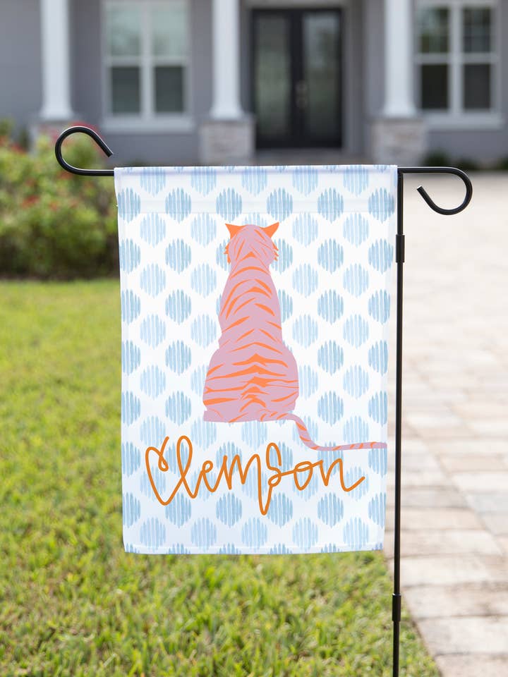 College Garden Flagge, Motiv Clemson mit Tiger für den Großhandel von The Navy Knot