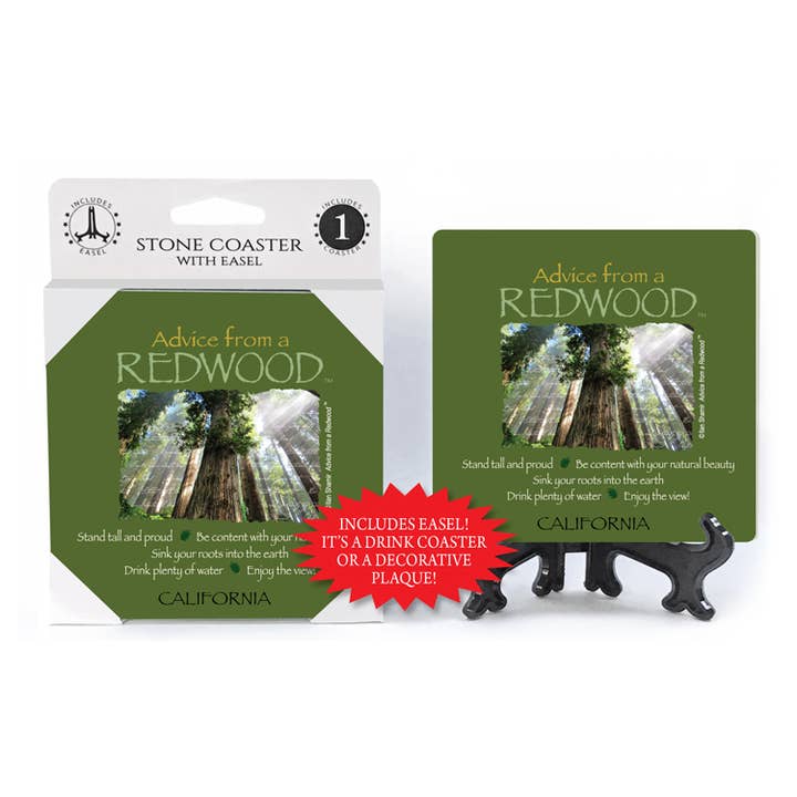 SJT Enterprises, Inc. - Wholesale Coasters - Redwood / Advice from - 4" X 4" Table Coaster - 1 Per Pack