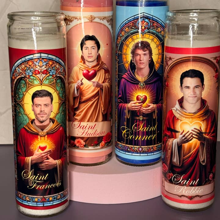 Heated Rivalry Prayer Candles for wholesale by Kennidi Co.