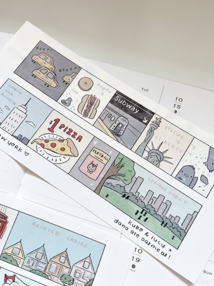 Kuboandlucy x Dana spiste havregrød | New York City klistermærkeark for engroshandel hos Kuboandlucy Stationery Co