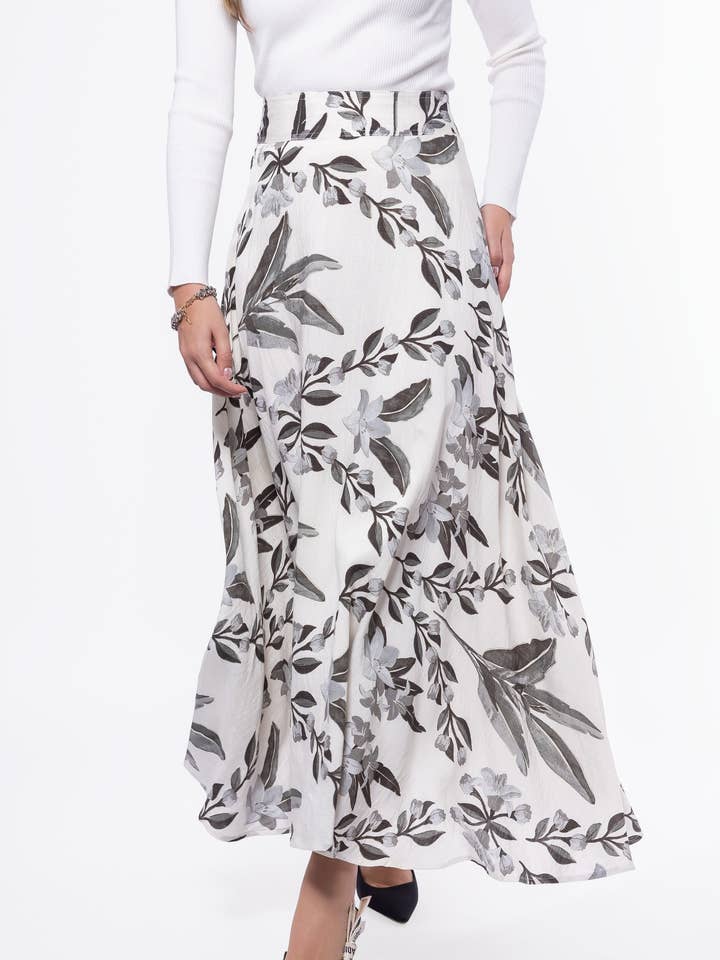 Ella Skirt 38" (White/Black) for wholesale by Yakira Bella