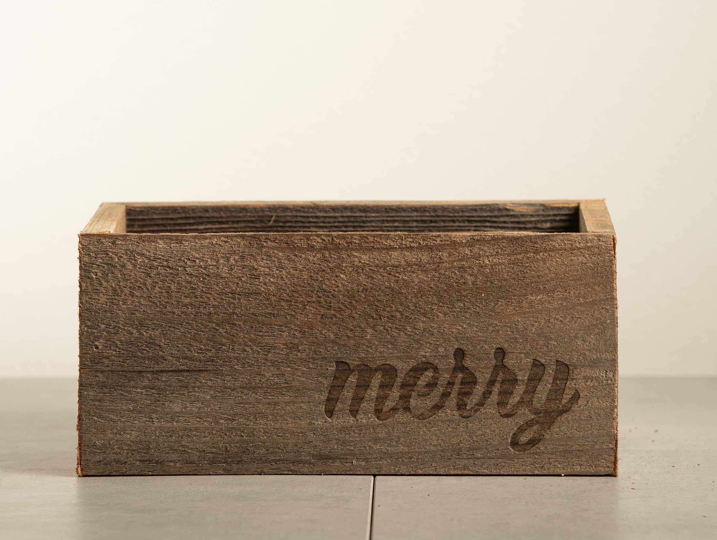 Love Reclaimed - Vente Jardinière - Joyeux Noël Bac à Plantes / Caisse en Bois Recyclé1