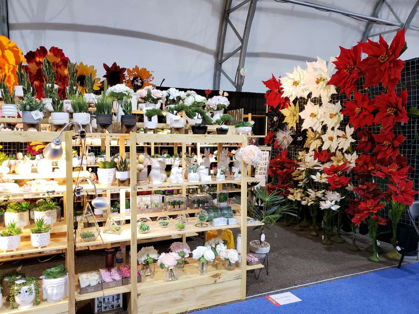 Flora Bunda Inc - Wholesale Artificial Flowers - 44" Poinsettia Faux Floral Stem Arrangement8