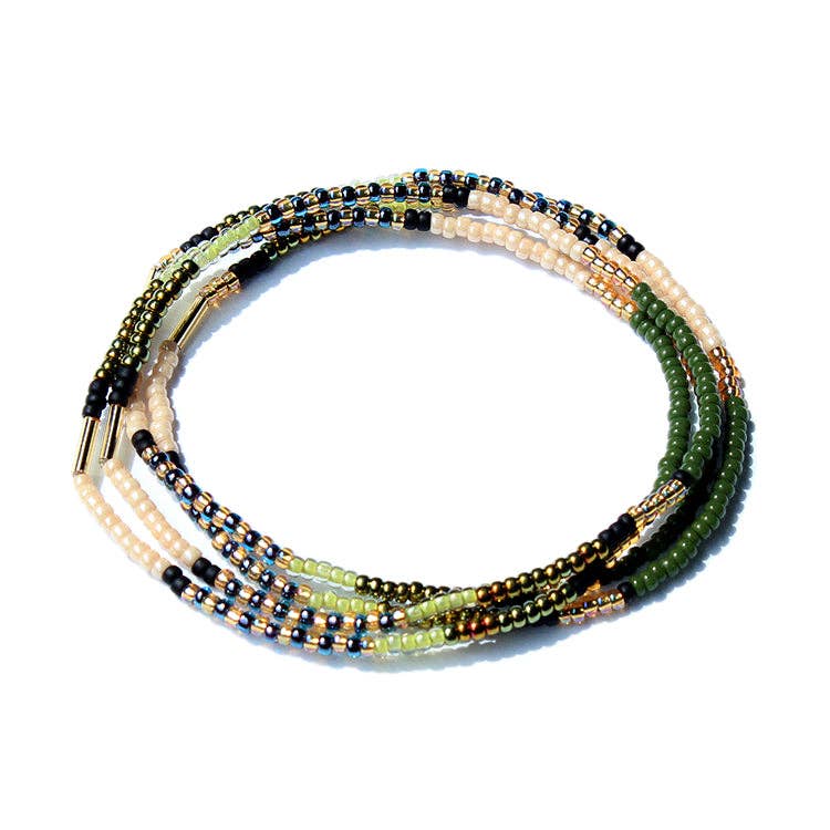 bluma project - Wholesale Beaded Bracelet - Coco Bracelets set of 4 / Olive1